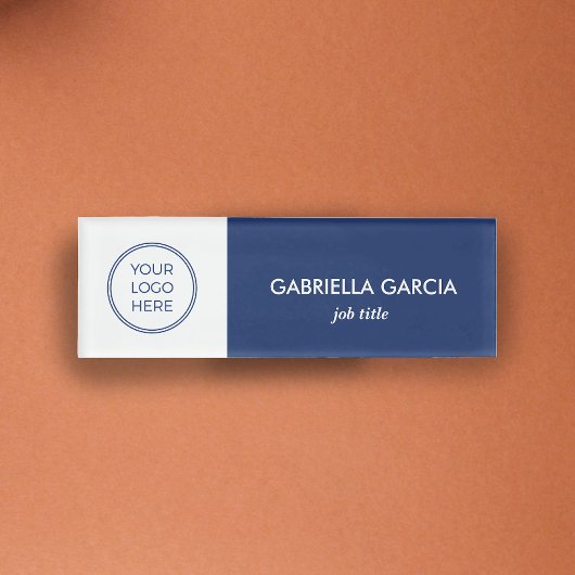 Badge D'identification Logo Customisé bleu marine Nom de l'employé