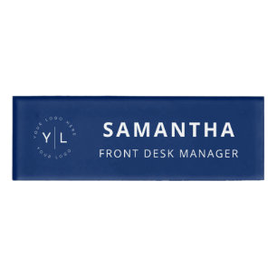 Badge D'identification Logo de l'employé professionnel bleu simple