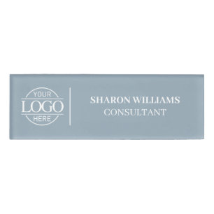 Badge D'identification Logo de l'entreprise Dusty Blue Custom pour le per
