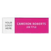 Badge D'identification Logo de l'entreprise moderne employé rose chaud (Devant)