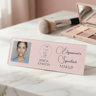 Badge D'identification Logo de script rose Blush Photo Maquillage