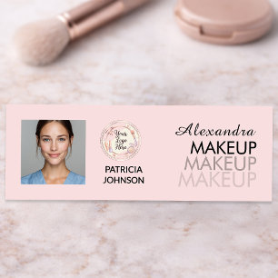 Badge D'identification Logo de script rose poudré Photo Maquillage