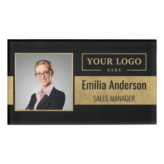 Badge D'identification Logo d'entreprise personnalisé Photo d'employé d'e (Devant)