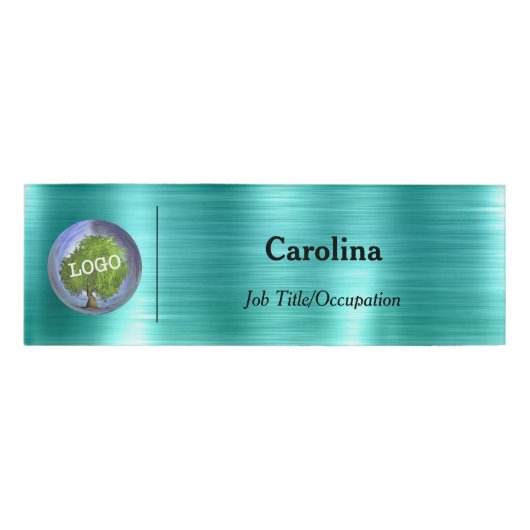 Badge D'identification Logo d'entreprise promotionnel Société Turquoise m (Devant)