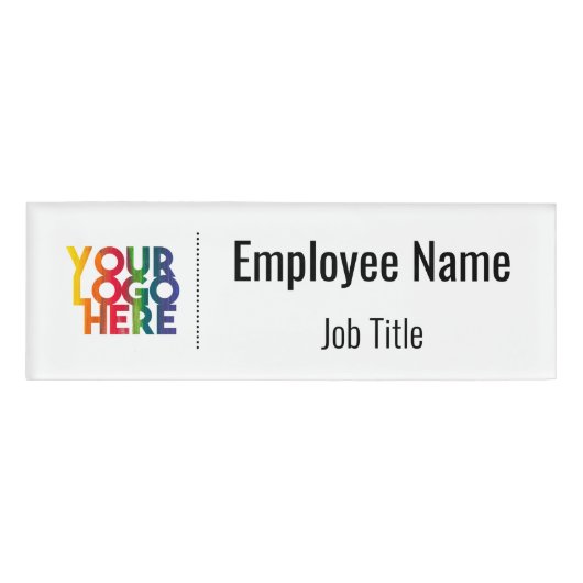 Badge D'identification Logo d'entreprise simple blanc (Devant)