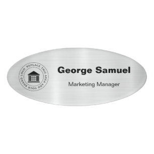 Badge D'identification Logo d'entreprise simple   Name   Balise Nom de dé