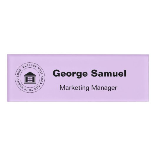 Badge D'identification Logo d'entreprise simple | Name | Désignation (Devant)
