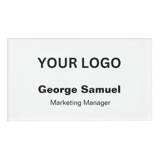 Badge D'identification Logo d'entreprise simple | Nom | Fonction (Devant)