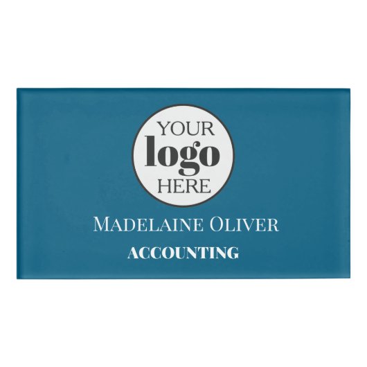 Badge D'identification Logo des ressources humaines de l'employé Bleu bla (Devant)