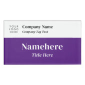 Badge D'identification Logo Entreprise Moderne Purple Simple Grand Titre (Devant)
