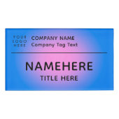 Badge D'identification Logo Entreprise Moderne Simple Bleu Rose Aura Titr (Devant)