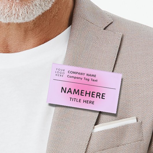 Badge D'identification Logo Entreprise Moderne Simple Rose Aura Titre