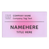 Badge D'identification Logo Entreprise Moderne Simple Rose Aura Titre (Devant)
