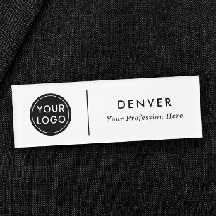 Badge D'identification Logo et nom personnalisés minimalistes modernes