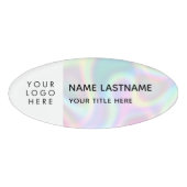 Badge D'identification Logo Faux Holographie Simple Moderne Titre (Devant)