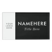 Badge D'identification Logo Grand Simple Noir et Blanc Minimal Titre du N (Devant)