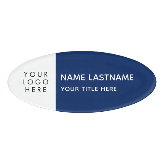 Badge D'identification Logo Marine Bleu Simple Moderne Minimal Aimant Tit (Devant)