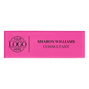 Badge D'identification Logo personnalisé de la société Bight Pink pour le