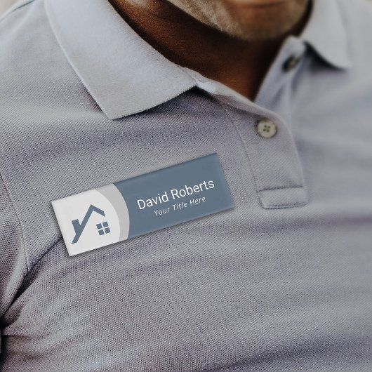 Badge D'identification Logo personnalisé de l'agent immobilier Dusty Blue