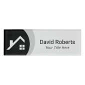 Badge D'identification Logo personnalisé de l'agent immobilier noir et bl (Devant)