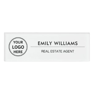 Badge D'identification Logo personnalisé du courtier immobilier Blanc