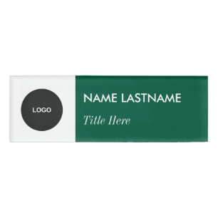 Badge D'identification Logo Personnalisé Élégant Marine Vert Blanc Magnet