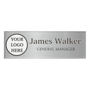 Badge D'identification Logo personnalisé Employé gris et noir Tendances 2