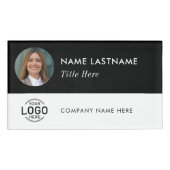 Badge D'identification Logo personnalisé ID photo noir blanc magnétique g (Devant)