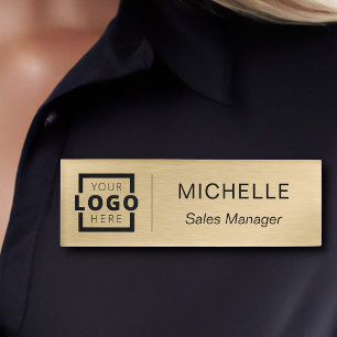 Badge D'identification Logo personnalisé Personnel d'entreprise Gold