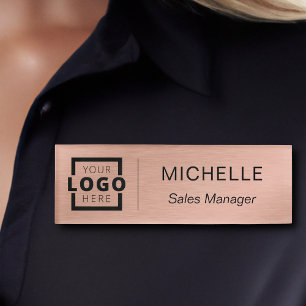 Badge D'identification Logo personnalisé Personnel d'entreprise Rose Gold
