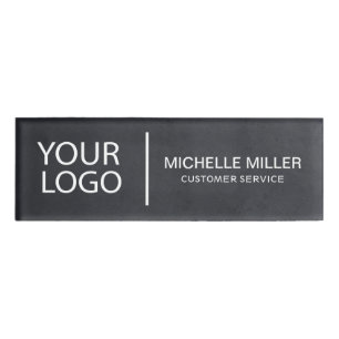 Badge D'identification Logo personnalisé tendance Personnel employé noir 