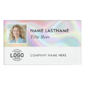 Badge D'identification Logo Photo carré Faux Holographie Magnétique Large (Devant)