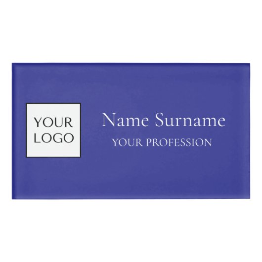 Badge D'identification Logo promotionnel bleu marine (Devant)
