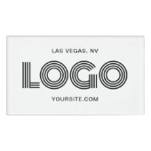 Badge D'identification Logo rectangulaire moderne blanc (Devant)