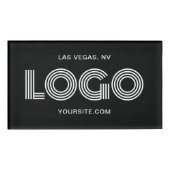 Badge D'identification Logo rectangulaire moderne noir et blanc (Devant)