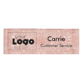 Badge D'identification Logo rose Gold Parties scintillant Nom de l'employ (Devant)
