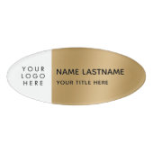Badge D'identification Logo Simple Moderne Faux Gold Magnet Titre (Devant)
