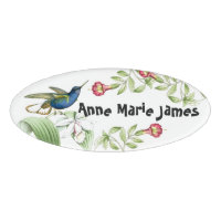 L'oiseau de colibri fleurit le Nametag floral de