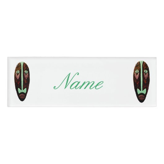 Badge D'identification Long Tonnerre de Masque Tiki (Devant)