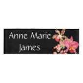 Badge D'identification L'orchidée tropicale fleurit l'étiquette nommée (Devant)