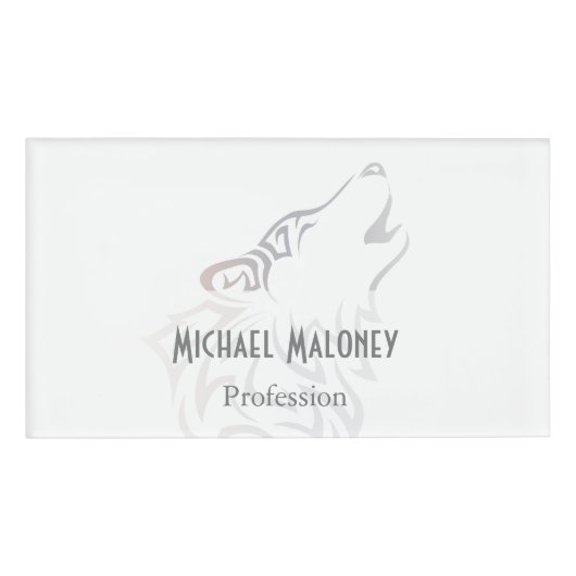 Badge D'identification Loup de la tribu Taupe White (Devant)