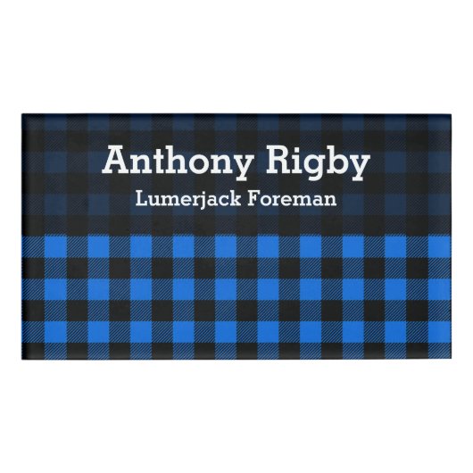 Badge D'identification Lumberjack Style - tissu bleu + vos idées (Devant)