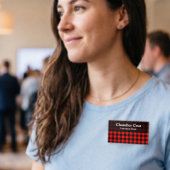 Badge D'identification Lumberjack Style - tissu rouge + vos idées