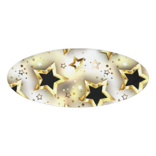 Badge D'identification Lumière transparente avec étoiles or