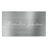 Badge D'identification Luxe Professionnel Silver Foil Moderne (Devant)