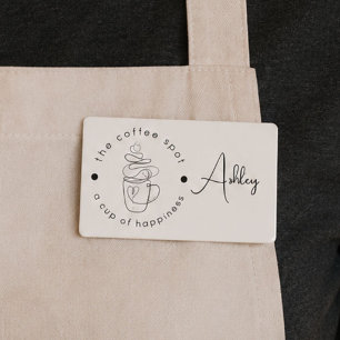Badge D'identification Magasin de Café Personnalisé Ajoutez Votre Logo Mo