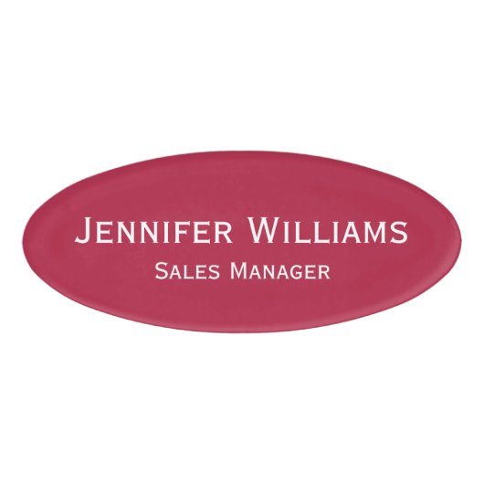 Badge D'identification Magenta Red Office Professionnel Magenta Magnétiqu (Devant)