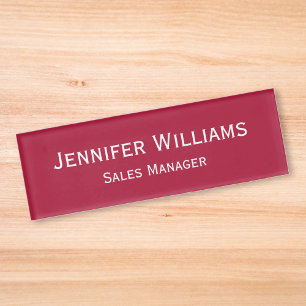 Badge D'identification Magenta Rouge moderne exécutif Magenta professionn