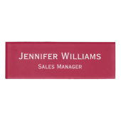 Badge D'identification Magenta Rouge moderne exécutif Magenta professionn (Devant)