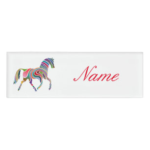 Badge D'identification Magnifique Rainbow Color Horse Thunder_Cove